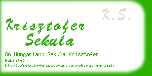 krisztofer sekula business card